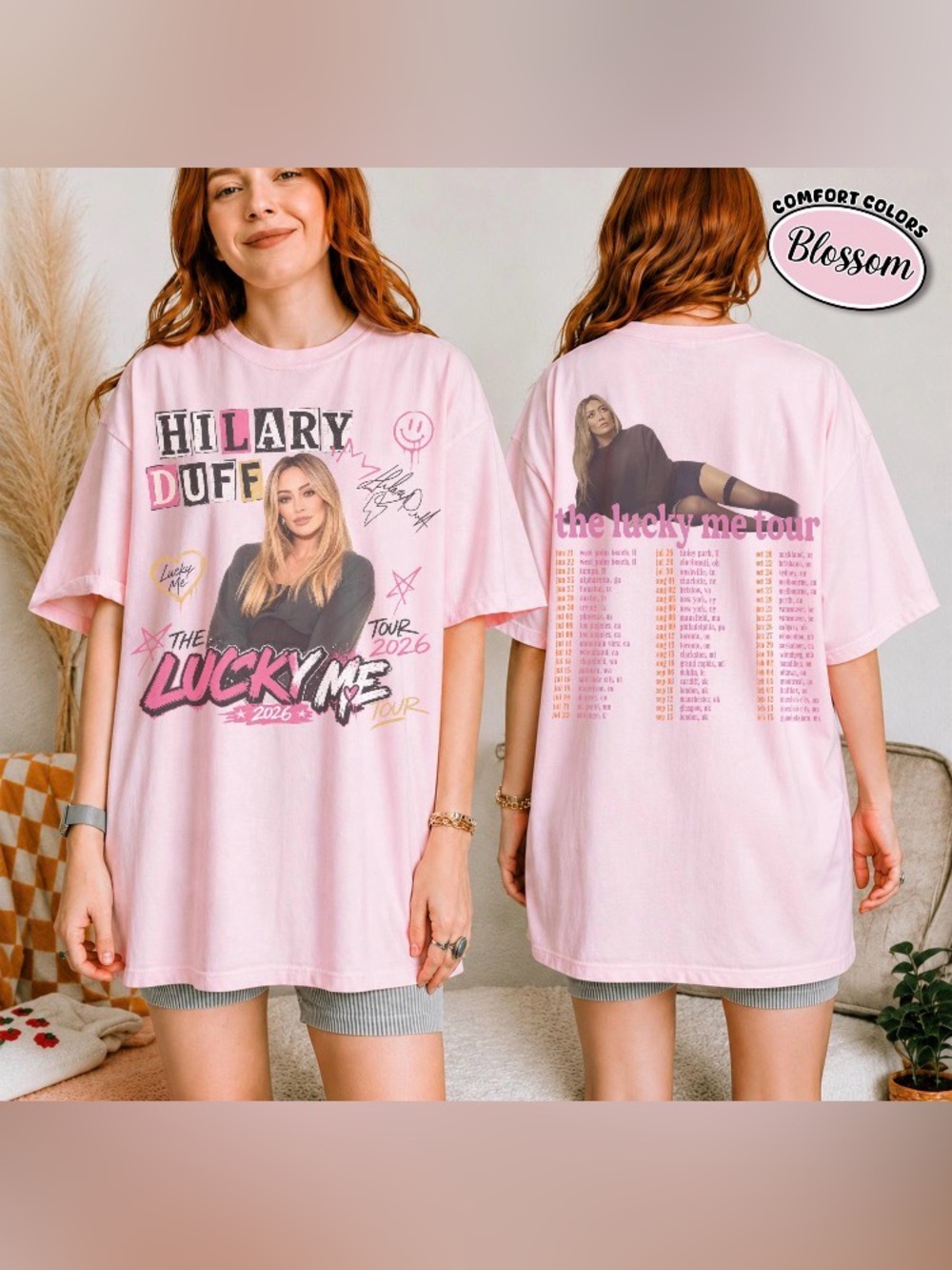 Vintage Hilary Duff Lucky Me Music Tour 2026 Shirt, Retro Pop Concert Tee